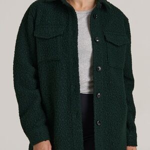 American Tall Relaxed Boucle Tall Women's Shacket in Pine Grove Size MM / Tall /